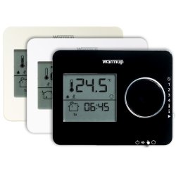 Warmup Tempo Digital Thermostat Front View Black White Cream