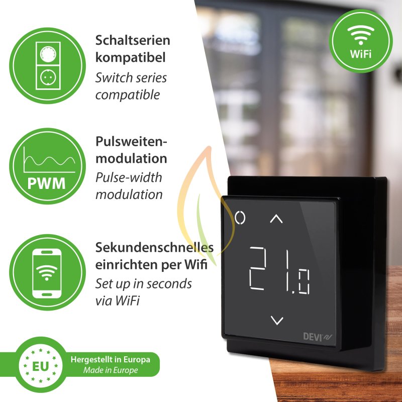 Danfoss Smart Wifi Thermostat For Electric Underfloor Heating Kits