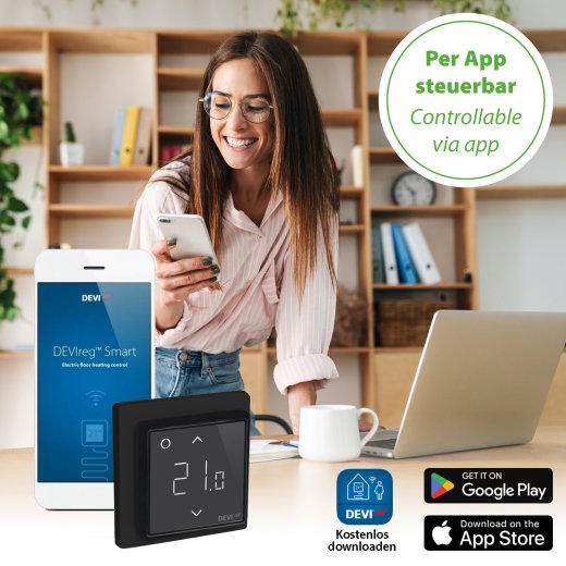 DEVIreg Smart WiFi thermostat for underfloor heating black 140F1143