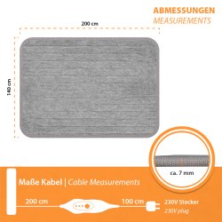 Mi-Heat Unterteppichheizung 140x200cm mit Thermostat u. Timer