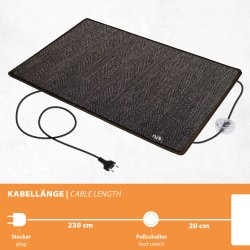 17/5 Heizteppich Chenille/Fashion 50x75cm 100Watt Knopf  den man mit Fuß drücken kann schwarz Fashion Brown