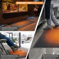 Carpet/rubber heating mat 80x120cm Heat up to 40°C Water-repellent Anti-slip backing Dirt-repellent