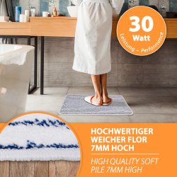 230V Heated Carpet Bathroom white/blue