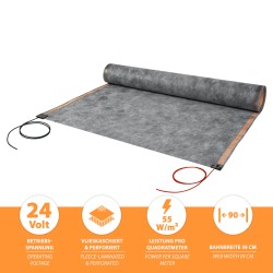 24V Heating Film Perforated 90cm wide 55W/m² 2m - 94W