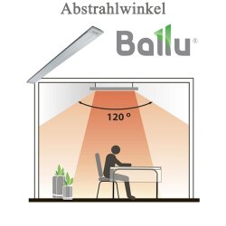 Ballu infrared dark heater APL 600-3000W for Ceiling mounting