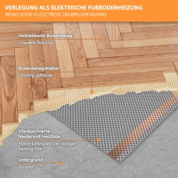 36V Heizfolie Perforiert 60cm breit 150W/m² 3,5m