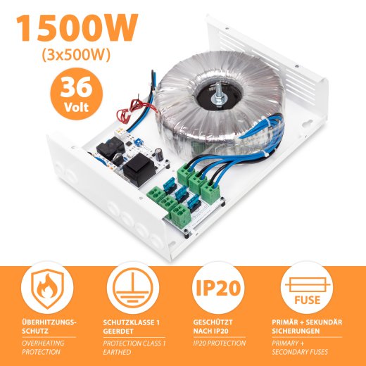 36V Mi-Heat transformer 1500W (3x 500W)