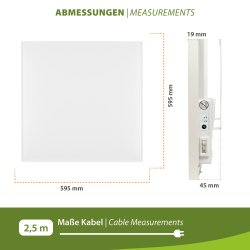 PE350 Plus Infrarotheizung 59,5x59,5cm 350Watt