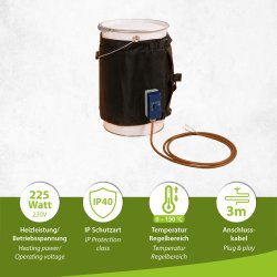 Elektrischer Fassheizer 25L mit Temperaturregler