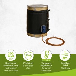 Elektrischer Fassheizer 50L mit Temperaturregler
