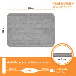 Mi-Heat Unterteppichheizung 100x140cm mit Thermostat u. Timer