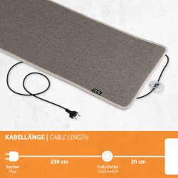17/5 Heizteppich 50x140cm 180Watt Camel