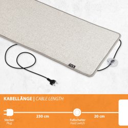 17/5 Heizteppich 50x140cm 180Watt Hellgrau - Light Grey