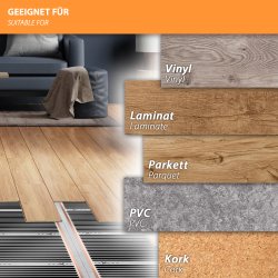 Comfort heating film 60watt/m² 100cm width completely assembled 6.5m²