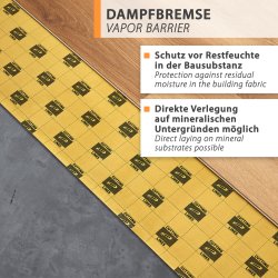Heizfilm-Unterlage 1,5mm ab 6,25m² - 400kPa dampfbremse schutz vor restfeuchte in der Bausubstanz direkte verlegung auf mineralischen untergründen möglich