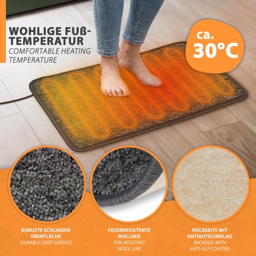 100x140cm beheizbare Fußmatte mobile Wärmematte Bodenmatte Wohnwagen  Camping