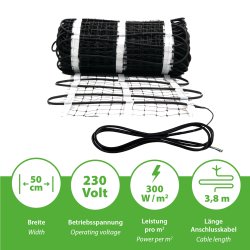 Mi-Heat elektrische Freiflächen Heizung 50cm breit nicht für Asphalt