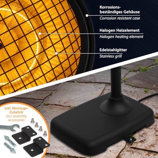 Mi-Heat Retro Infrared Patio Heater 1000-2500W