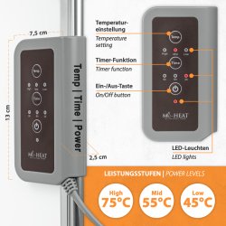 Infrarot Schreibtischheizung 36x45cm mit Magnet-Montage 117Watt