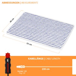 12V Heizteppich weiß/blau 55x40cm 30Watt