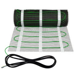 Mi-Heat Heizmatte Silber 200W/m², zu hälfte ausgerollt und größer 6,0m²