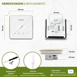 Warmup Element WiFi Thermostat Weiß in einem Wohnraum