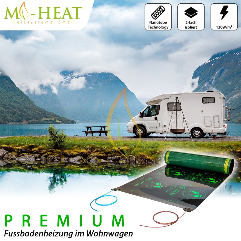 1,5m Mi-Heat Carbon Heizfolie 12V AC/DC 30cm breit 150W/m² -  Fußbodenheizung für Wohnwagen, Temperierung von Akkus, Heizung für  Terrarium, Brutkasten