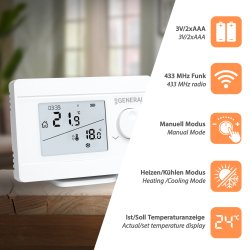 Funk-Raumthermostat Set Mi-250S RF mit 3 Empfängern