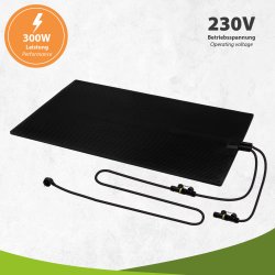 Mi-Heat Gummi-Heizmatte 60x100cm, 300W mit 2,4 Meter Anschlusskabel