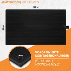 Mi-Heat rubber heating mat 60x100cm, 300W with 1.9 metre connection cable and RCD