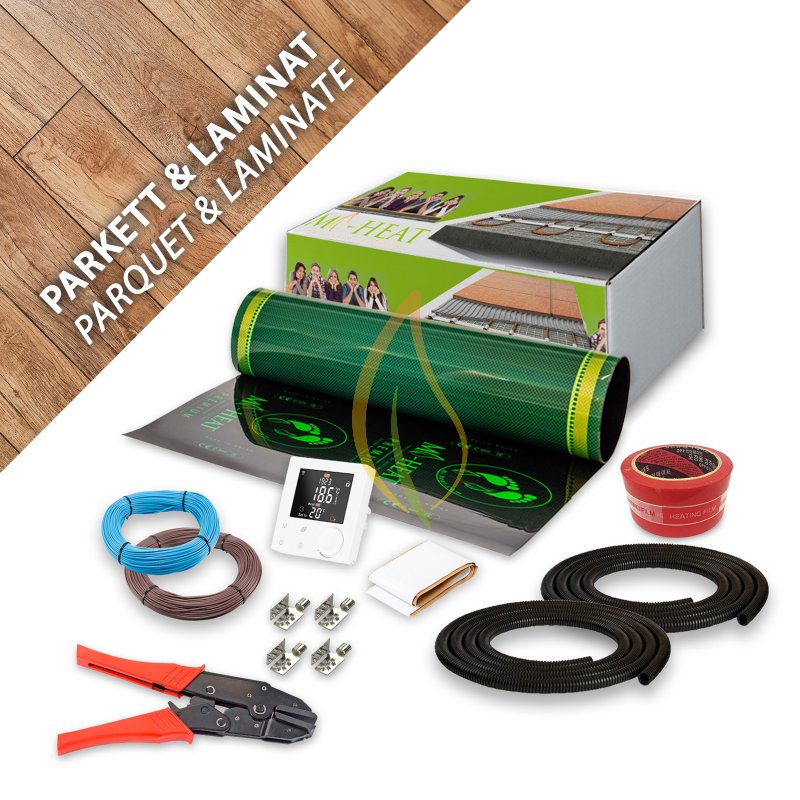 Komplett-Set Premium Heizfolie für Parkett & Laminat 10m
