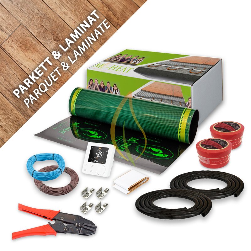 Komplett-Set Premium Heizfolie für Parkett & Laminat 40m