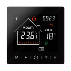 Mi-Heat M2 Wifi Thermostat schwarz Frontansicht