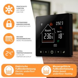 Mi-Heat M2 Wifi Thermostat schwarz Funktion...