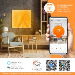 IC400-Plus weiß Infrarotheizung 400Watt + Smart1.0 WiFi per sundirect smart app steuerbar und alexa google home