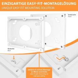 IC400-Plus weiß Infrarotheizung 400Watt + Smart1.0 WiFi easy fit montagelösung an wand und decke befestigungs rückseite zu sehen