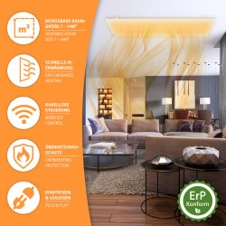 IC700-Plus weiß Infrarotheizung 700Watt +   Smart1.0 Pro WiFi