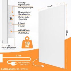 IC900-Plus weiß Infrarotheizung 900Watt + Smart1.0