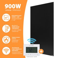 IC900-Plus Infrarotheizung schwarz 70x125cm 900Watt + Smart 1.0 Thermostat