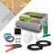 Complete set heating film fleece-laminated for tiles and glued floor coverings