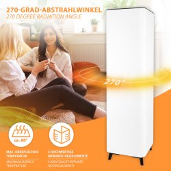 Tower1000-Pro WiFi Infrarot Heizsäule 1000Watt 270 grad abstrahlwinkel ca. 80° 3 hochwertige infrarot heizelemente