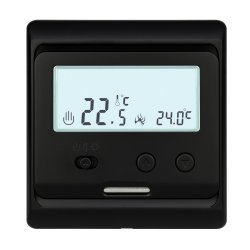 Mi-Heat M3 24V AC/DC Thermostat Black Front view