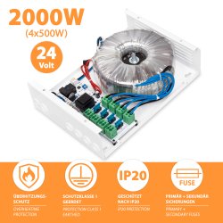 24V Mi-Heat Transformator 2000W (4x 500W)